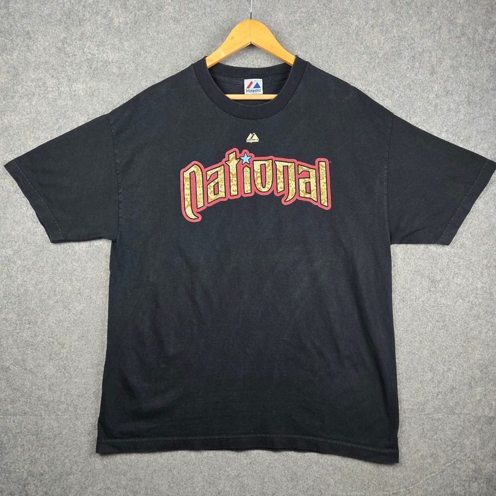Majestic MLB All Star Game 2011 Ryan Braun T Shirt Mens XL Black Snake Brewers